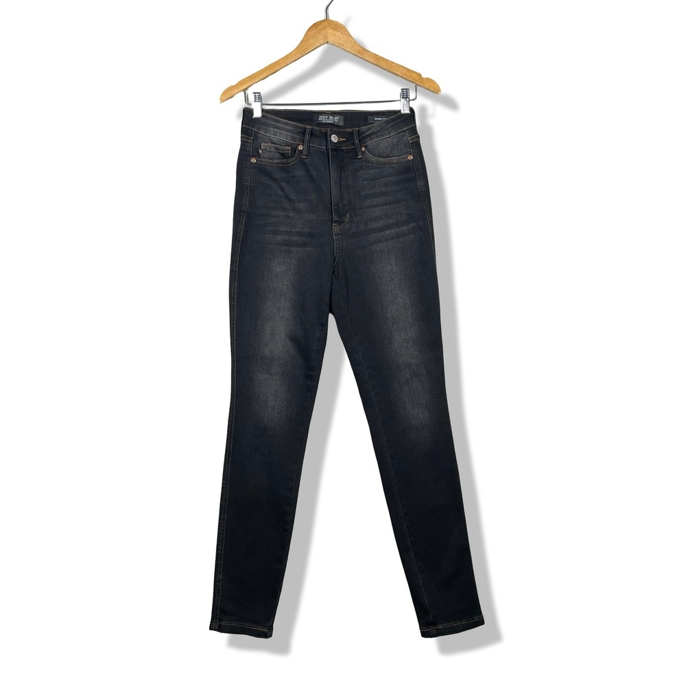 Judy Blue Skinny Fit Jeans Womens 3/26 Black Denim High Rise Casual Everyday